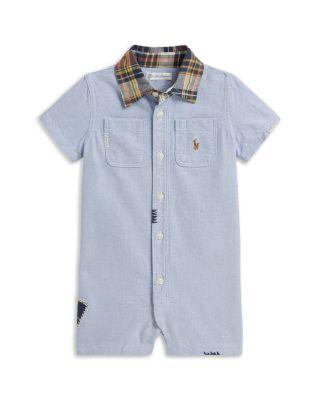 Boys' Madras Collar Cotton Oxford Shortall - Baby by RALPH LAUREN
