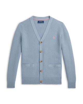 Boys' Mesh Knit Cotton V Neck Cardigan - Big Kid by RALPH LAUREN
