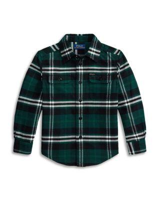 Boys' Plaid Brushed Cotton Oxford Workshirt - Little Kid by RALPH LAUREN