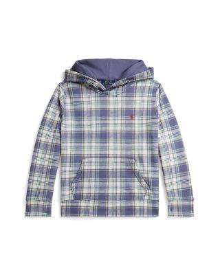 Boys' Plaid French Terry Hoodie - Big Kid by RALPH LAUREN