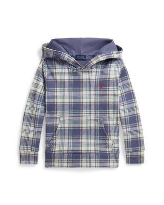 Boys' Plaid French Terry Hoodie - Little Kid by RALPH LAUREN