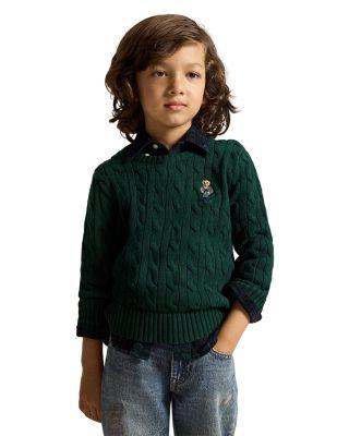Boys' Polo Bear Cable Knit Cotton Sweater - Little Kid by RALPH LAUREN