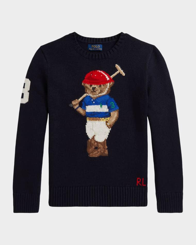 Boy's Polo Bear intarsia Crewneck Sweater, Size S-XL by RALPH LAUREN