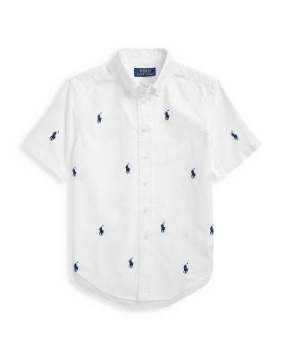 Boys' Polo Pony Oxford Short Sleeve Shirt - Big Kid by RALPH LAUREN