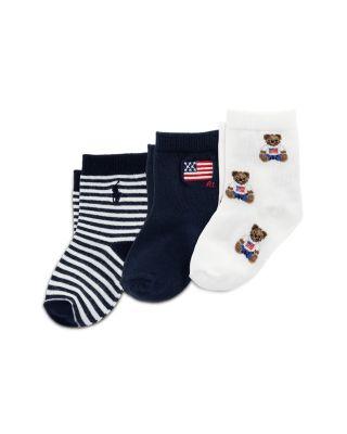 Boys' Sitting Flag Bear Socks by RALPH LAUREN