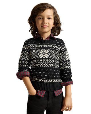 Boys' Snowflake Cotton Sweater - Little Kid by RALPH LAUREN