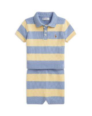 Boys' Striped Cotton Polo Sweater & Shorts - Baby by RALPH LAUREN