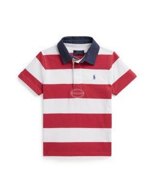 Boys' Striped Cotton Short Sleeved Rugby Shirt - Little Kid by RALPH LAUREN