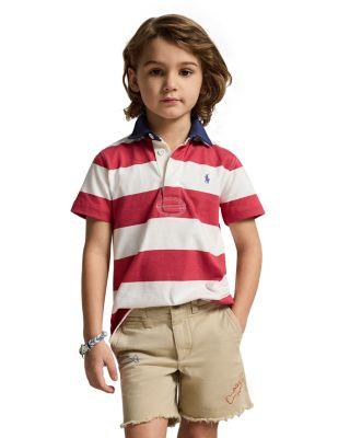 Boys' Striped Cotton Short Sleeved Rugby Shirt - Little Kid by RALPH LAUREN