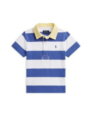 Boys' Striped Cotton Short Sleeved Rugby Shirt - Little Kid by RALPH LAUREN