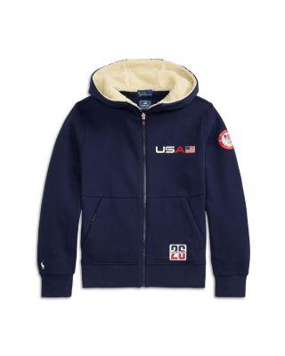 Boys' Team USA Fleece Full Zip Hoodie - Big Kid by RALPH LAUREN