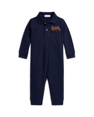 Boys' Triple Pony Cotton Mesh Polo Coverall - Baby by RALPH LAUREN