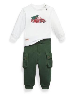 Boys' Truck Print Jersey Tee & Fleece Pant Set - Baby by RALPH LAUREN
