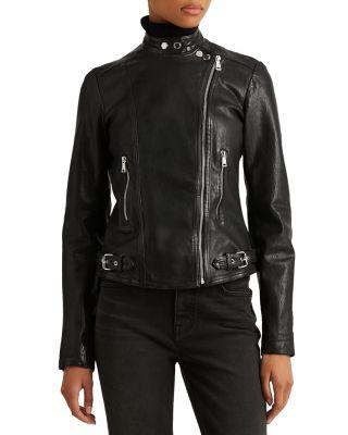 Burnished Leather Moto Jacket by RALPH LAUREN