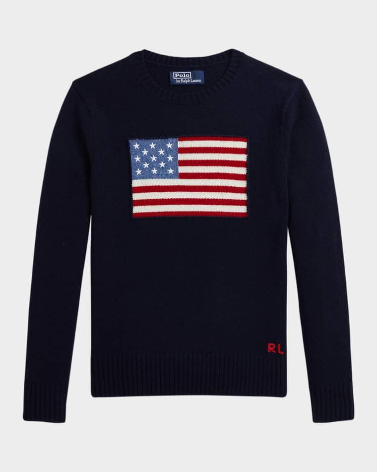 Boy's Cashmere Flag Sweater by RALPH LAUREN CHILDRENSWEAR