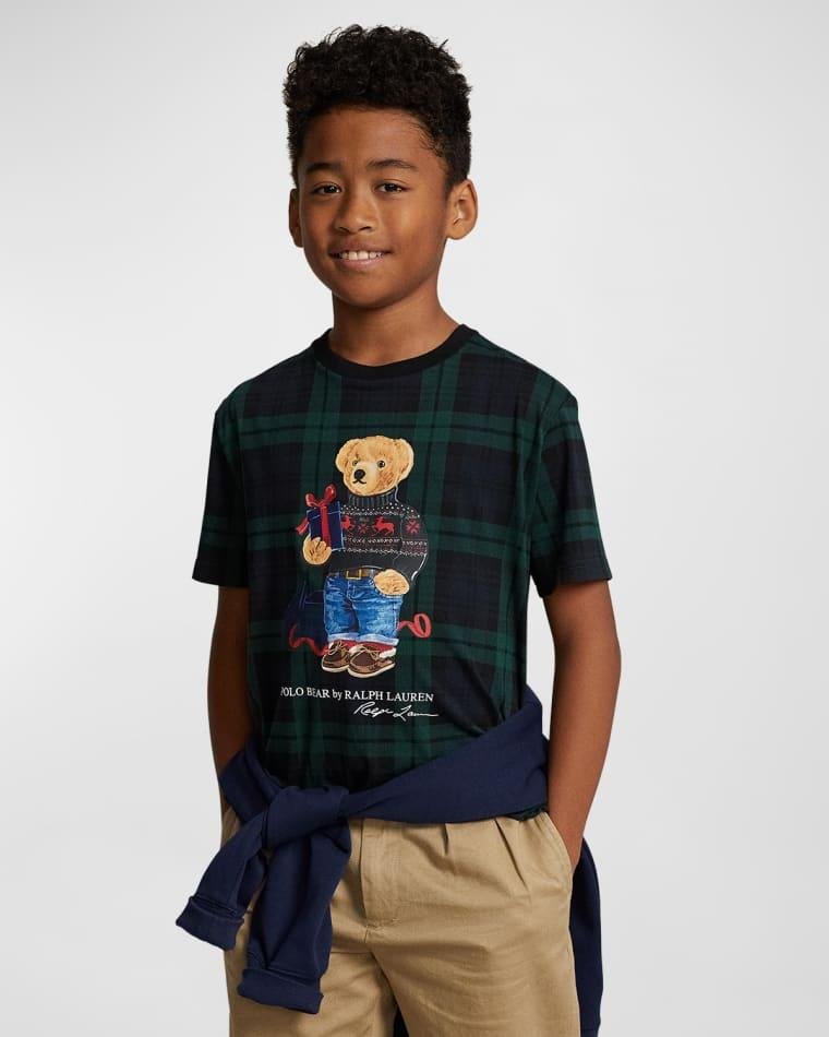 Boy's Graphic Festive Polo Bear T-Shirt, Size S-XL by RALPH LAUREN CHILDRENSWEAR