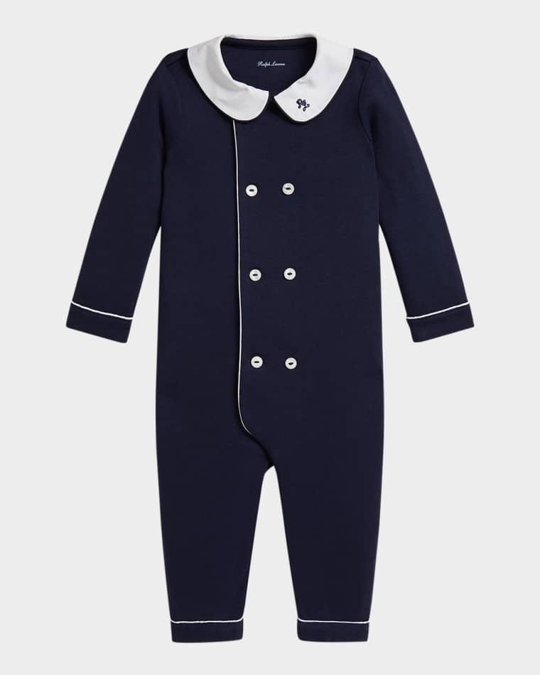 Boy's Interlock Cotton Knit Coverall, Size 3M-12M by RALPH LAUREN CHILDRENSWEAR