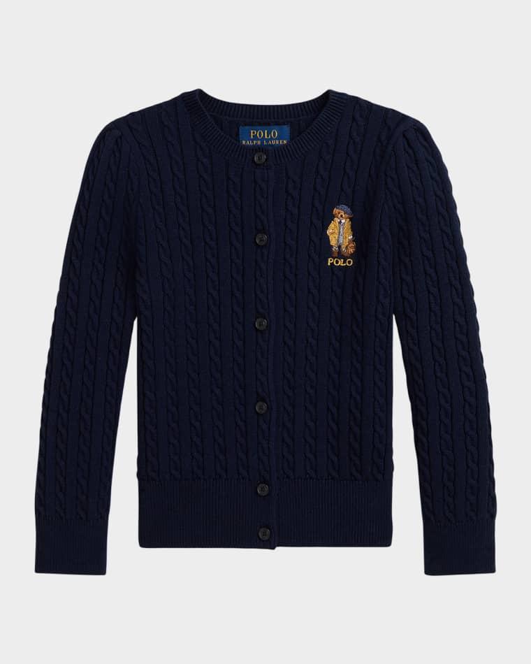 Girl's Cable-Knit Bear Cardigan by RALPH LAUREN CHILDRENSWEAR