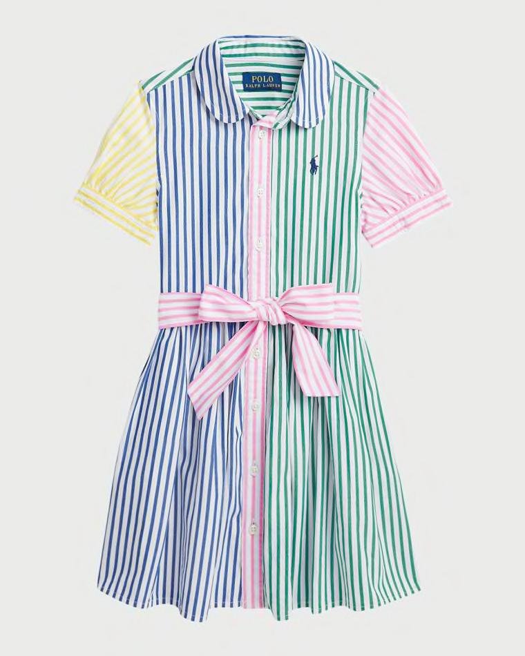 Girl's Carlow Multi-Stripe Cotton Shirtdress, Size 2-6X by RALPH LAUREN CHILDRENSWEAR