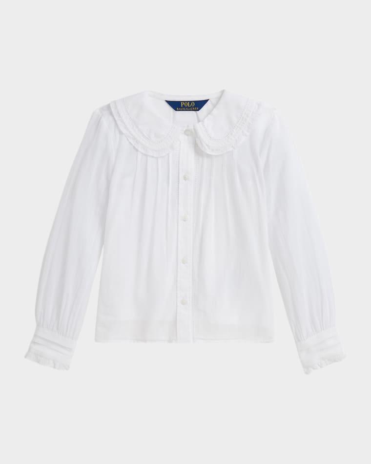Girl's Cotton Voile Blouse, Size 2-6X by RALPH LAUREN CHILDRENSWEAR