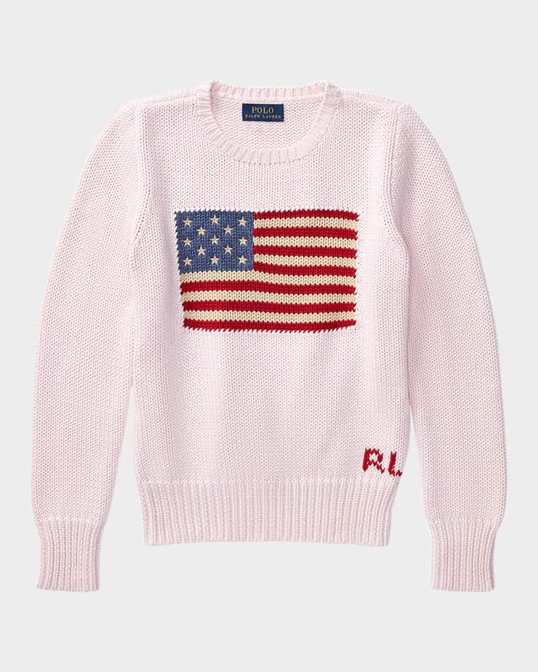 Girl's Flag Sweater by RALPH LAUREN CHILDRENSWEAR