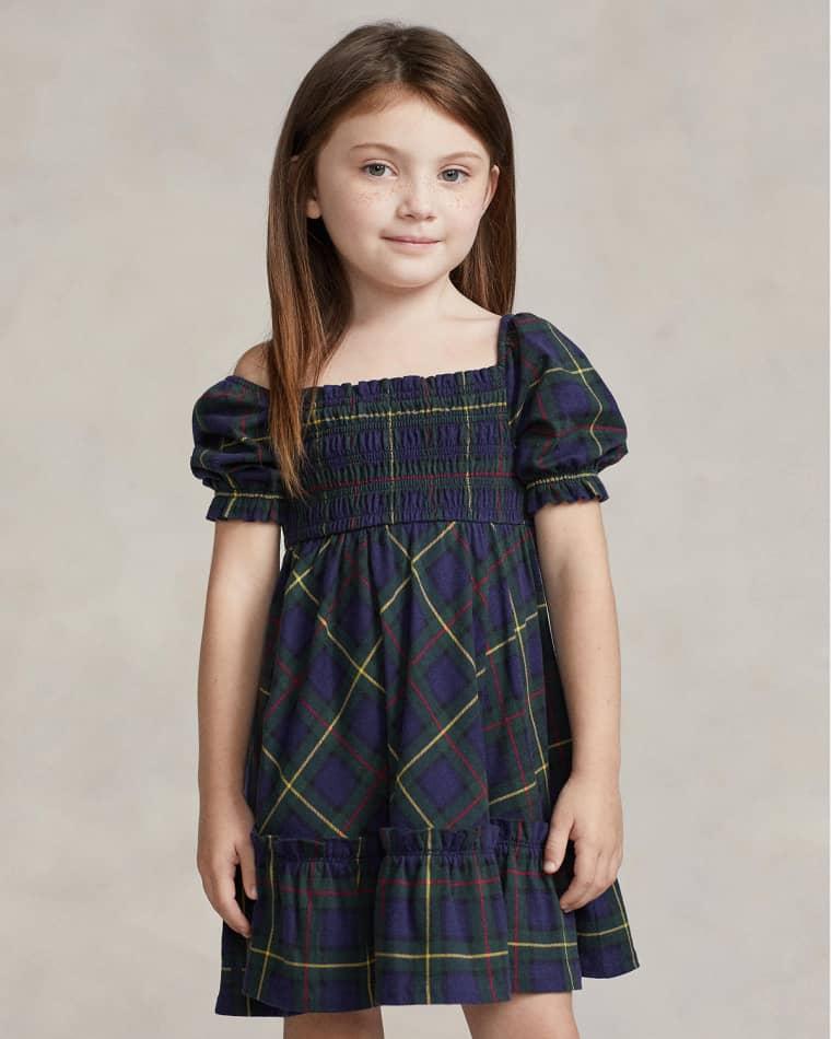 Girl's Plaid-Print Smocked Dress, Size 2-6X by RALPH LAUREN CHILDRENSWEAR
