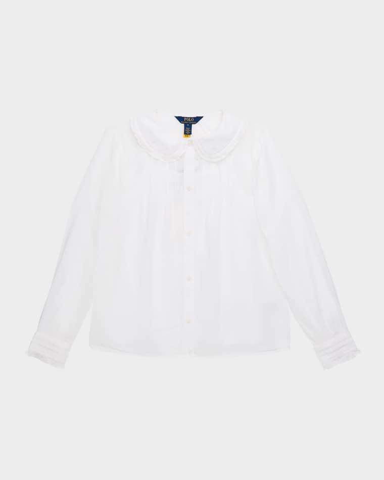 Girl's Ruffled Cotton Voile Top, Size 7-16 by RALPH LAUREN CHILDRENSWEAR