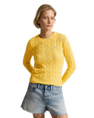 Cable Knit Cotton Crewneck Sweater by RALPH LAUREN
