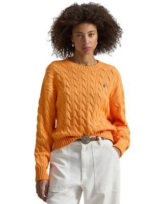 Cable Knit Crewneck Sweater by RALPH LAUREN
