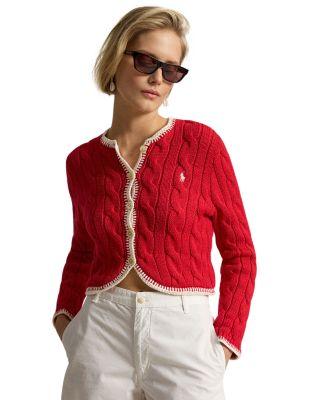 Cable Knit Cropped Cardigan by RALPH LAUREN