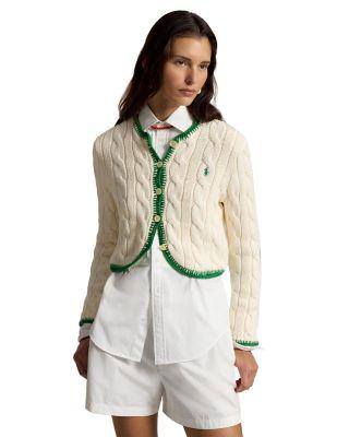 Cable Knit Cropped Cardigan by RALPH LAUREN