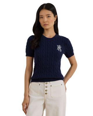 Cable Knit Short Sleeve Sweater by RALPH LAUREN