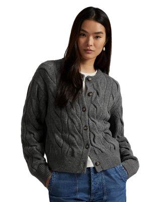 Cable Knit Wool Cashmere Cardigan Sweater by RALPH LAUREN