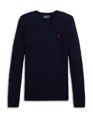 Cable Wool Cashmere Crewneck Slim Fit Sweater by RALPH LAUREN