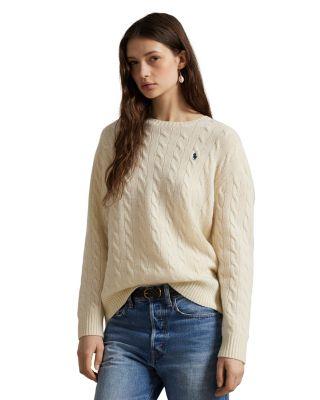 Cable Wool Cashmere Crewneck Slim Fit Sweater by RALPH LAUREN