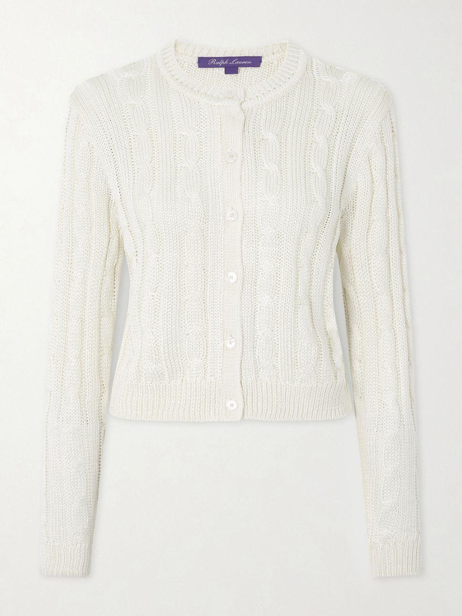 Cable-knit silk cardigan by RALPH LAUREN