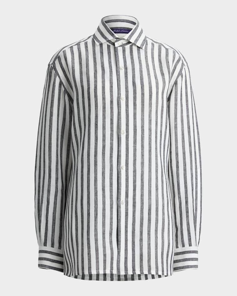 Capri Relaxed Fit Striped Linen Shirt by RALPH LAUREN