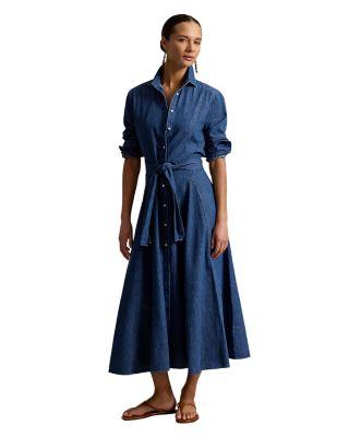 Chambray Tie Waist Shirtdress by RALPH LAUREN