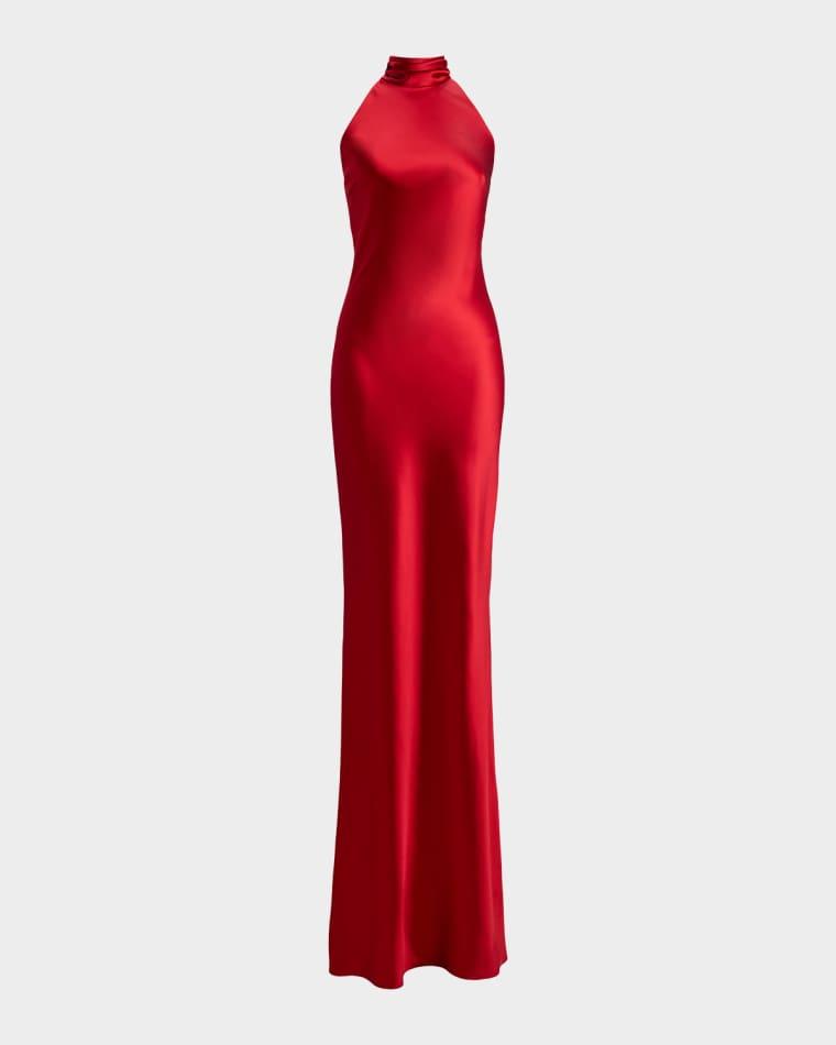 Chilton Stretch Satin Evening Dress by RALPH LAUREN