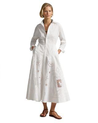 Cotton Eyelet Shirt Dress by RALPH LAUREN