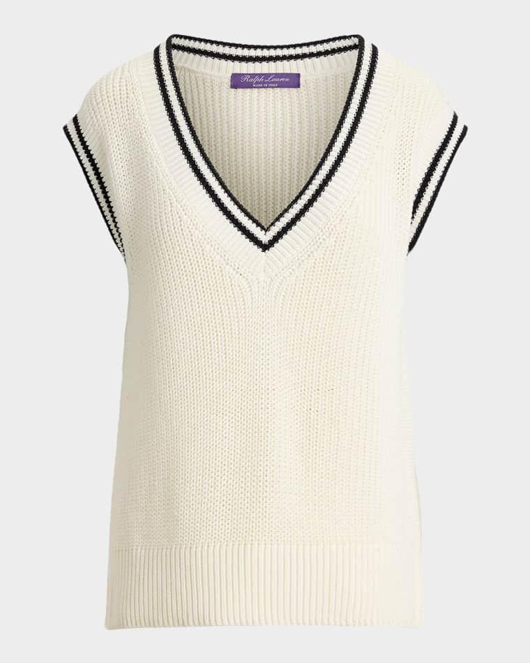 Cotton-Silk Oversize Sweater Vest by RALPH LAUREN
