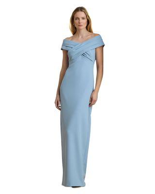 Crepe Off-the-Shoulder Gown by RALPH LAUREN