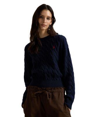 Crewneck Cable Knit Sweater by RALPH LAUREN