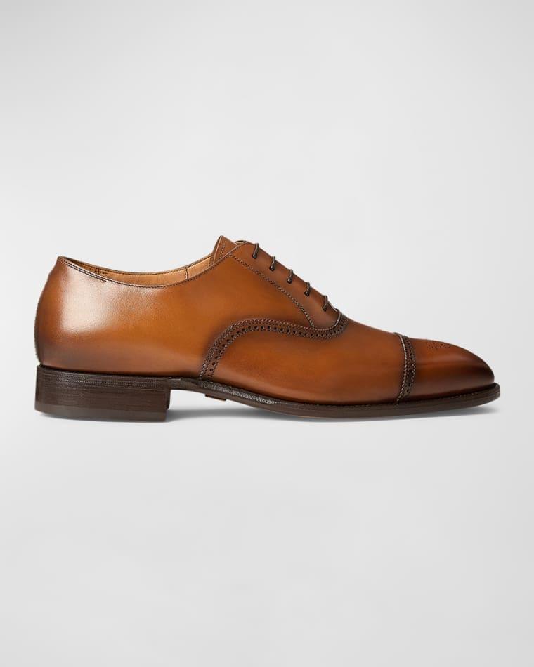 Denver Burnished Calfskin Cap-Toe Shoe by RALPH LAUREN