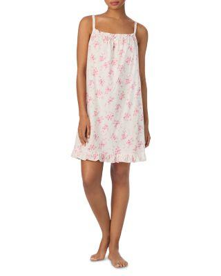 Double Strap Classic Knits Smocked Neck Gown by RALPH LAUREN