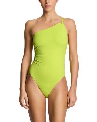 Double Strap One Shoulder One Piece Swimsuit by RALPH LAUREN