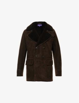Double-breasted branded-button shearling jacket by RALPH LAUREN