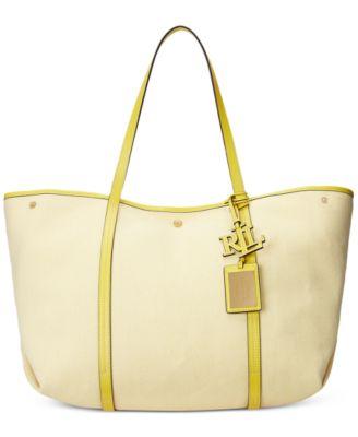 Emerie Canvas and Leather Extra Large Tote by RALPH LAUREN