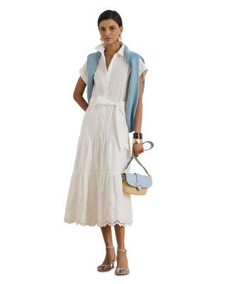 Eyelet Broadcloth Tiered Shirtdress by RALPH LAUREN
