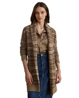 Fair Isle Belted Wool Blend Cardigan by RALPH LAUREN